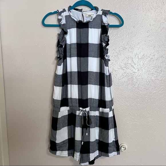 Anthropologie Pants - Anthropologie Cloth & Stone Black White Checkered Romper Shorts